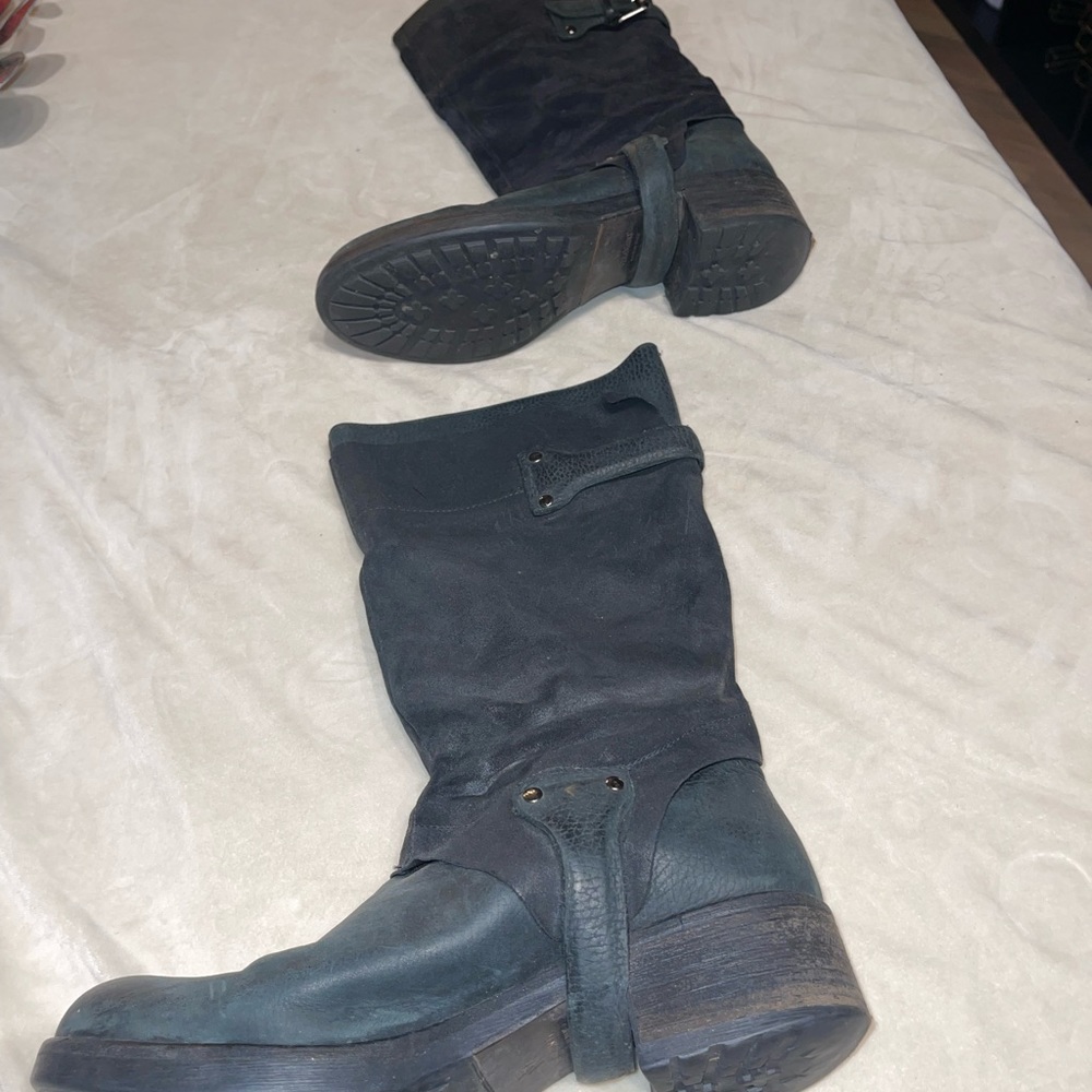 Vera Wang Leather & Suede Boots - Picture 3 of 7